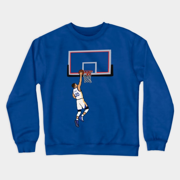 Steph Curry Misses The Dunk - NBA Golden State Warriors Crewneck Sweatshirt by xavierjfong